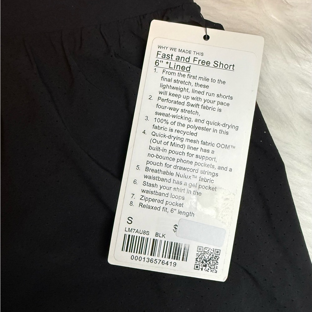 Lululemon Fast Free Shorts 6" Lined Men Size S Black New - Picture 2 of 5